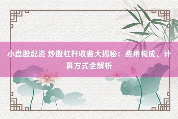 小盘股配资 炒股杠杆收费大揭秘：费用构成、计算方式全解析
