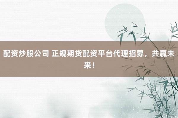 配资炒股公司 正规期货配资平台代理招募，共赢未来！