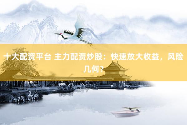 十大配资平台 主力配资炒股：快速放大收益，风险几何？