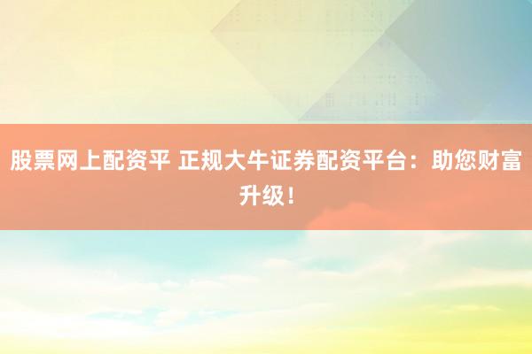 股票网上配资平 正规大牛证券配资平台:助您财富升级!