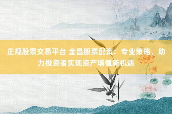 正规股票交易平台 金昌股票配资:专业策略,助力投资者实现资产增值新机遇