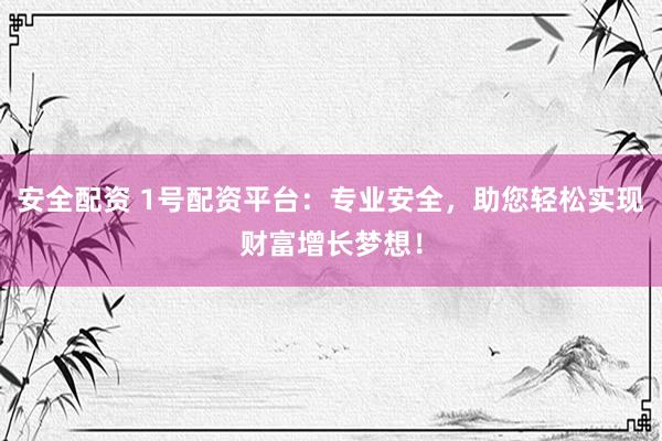 安全配资 1号配资平台：专业安全，助您轻松实现财富增长梦想！