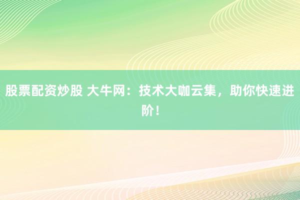 股票配资炒股 大牛网：技术大咖云集，助你快速进阶！